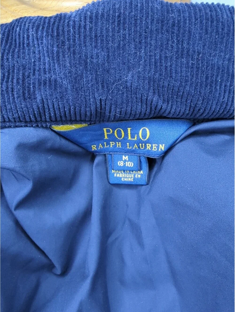 POLO RALPH LAUREN Quilted Jacket Girls Kid Medium 8-10 Navy Equestrian Barn Coat
